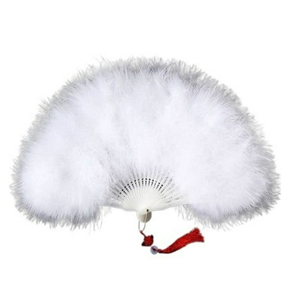 Hand Fan Colorful Fluff Feather Fan Wedding Folding Dance Fans Party Catwalk Props