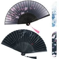 Hand Fans for Women Foldable, Paper Fans Handheld, Chinese Fan & Japanese Fan for Party, Bamboo Silk Folding Hand Fan for Wedding & Home Decoration