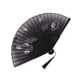 thumbnail image 1 of Hand Fans for Women Foldable, 10 in Open Span, Folding Hand Fans, Black and White Decor, Performance Use, 1 Pc, 1 of 7