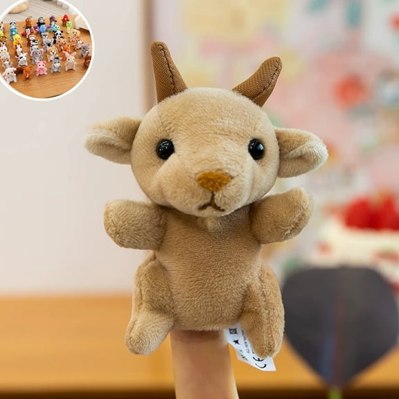 Hand Finger Puppet Goat Plush Finger Toy - Cartoon Animal Interactive Story Finger Pupppet Toy Doll Birthday Gift