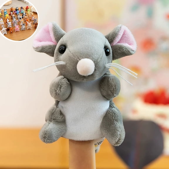 Hand Finger Puppet Mouse Plush Finger Toy - Cartoon Animal Interactive Story Finger Pupppet Toy Doll Birthday Gift