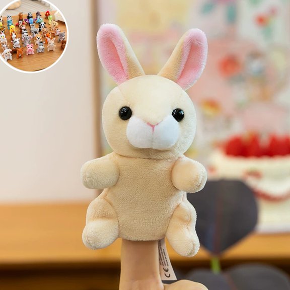 Hand Finger Puppet Rabbit Plush Finger Toy - Cartoon Animal Interactive Story Finger Pupppet Toy Doll Birthday Gift