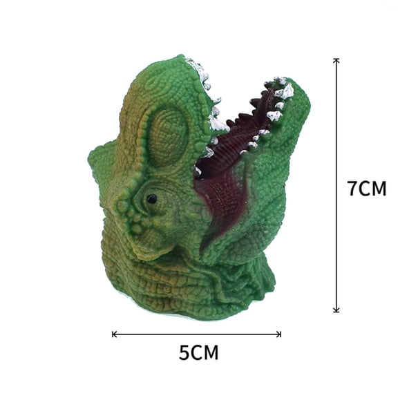 Hand Finger Role Glove Puppets Realistic Head Dinosaur Toys Play Green Education26121