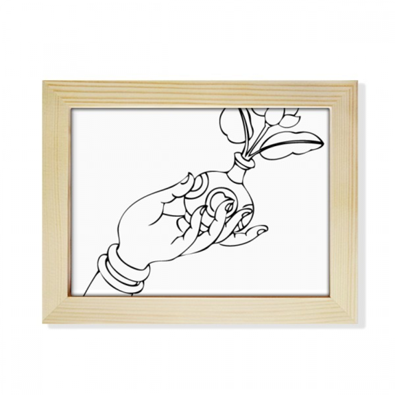 Hand Flower Vase Pattern Desktop Photo Frame Picture Art Decoration Painting 6x8 inch