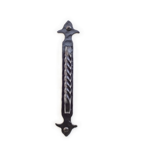 Artesano Iron Works | Home Decor Hammered & Twisted Wrought Iron Door Handle of 8"L Black