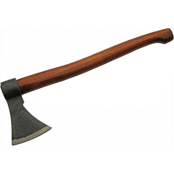 Hand-Forged Axe - Carbon Steel Head with Wooden Handle, Medieval Chopping Axe for Outdoor, Camping, LARP & Reenactments