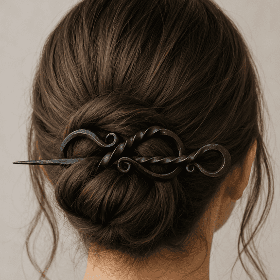 Hand-Forged Iron Hair Stick | Medieval Style Juda Bun Holder
