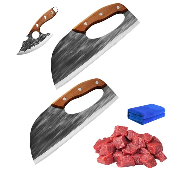 Hand Forged Kitchen Knife, Premium Hand-Forged Chef's Knife & Cleaver Set, Multifunctional Stainless Steel Labor-Saving fKnifes, Home Kitchens Gadgets