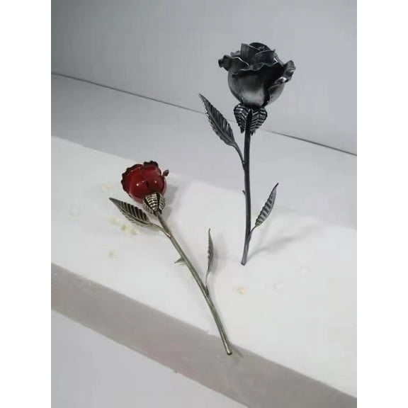 Hand Forged Metal Rose (Bronze Stained) Gift of Everlasting Love