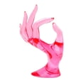 thumbnail image 1 of Hand Form Ring Holder Jewelry Display Organization Rack Bracelet Ring Watch Stand Support Aesthetic Decor Y2k Room Decor (Pink) 6.69x3.15", 1 of 4