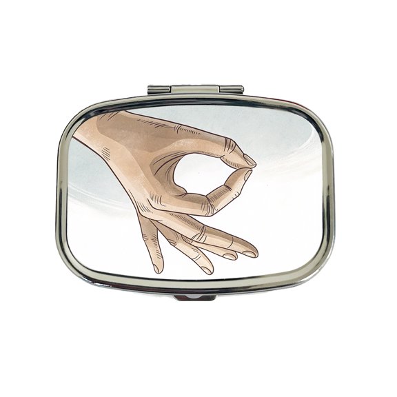 Hand Forming The Circle Game Small Travel Handbag Pill Box Case