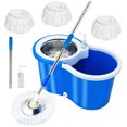thumbnail image 1 of Hand Free Household Spin Mop and Bucket with Wringer Set, 360° Mop and Bucket System with 3 Microfiber Mop Refills and 61" Extended Handle for Floor Cleaning (Blue 20QT), 1 of 7