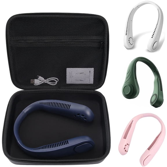 Hand Free Personal Fan Case for Rechargeable Neck FansNeck Hanging Travel Case USB Storage BoxCase Only