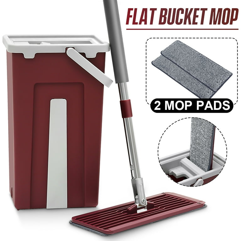 Mop Floor Mop With Bucket Lazy Squezze Free Hand Magic