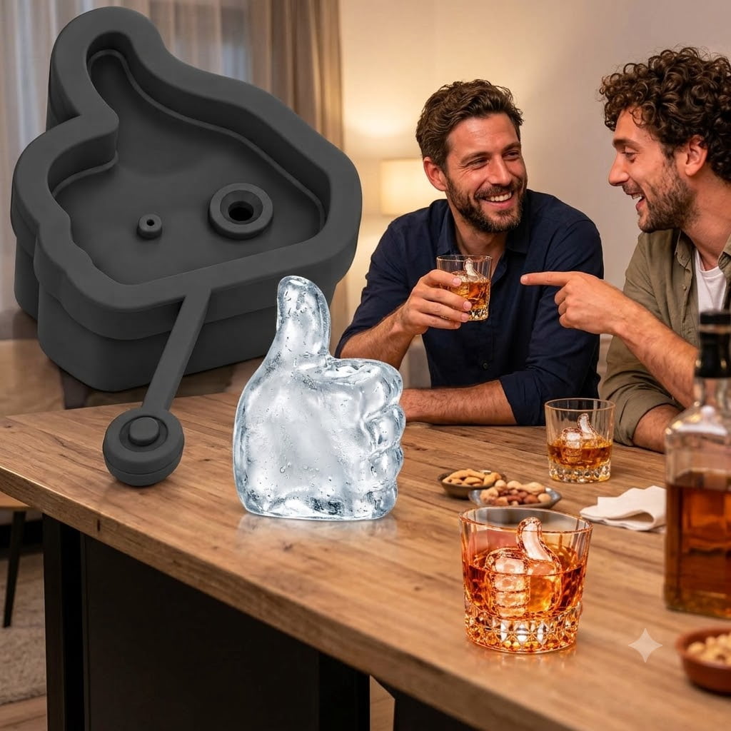 Hand-Gesture Ice Cube Mold – Reusable Silicone Ice Mold with Lid ...
