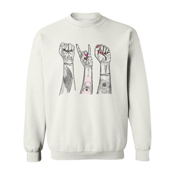 Hand Gestures With Tattoos. Sweatshirt Men -Image by Shutterstock, Male XX-Large