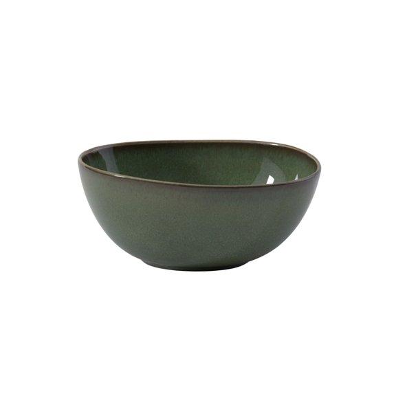Hand-Glazed Stoneware Serving Bowl – Artisan Asymmetric Design