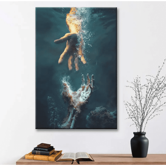 The Hand Of God Christian Canvas Wall Art, Bible Verse Scripture Print, Inspirational Religious Wall Decor Gift