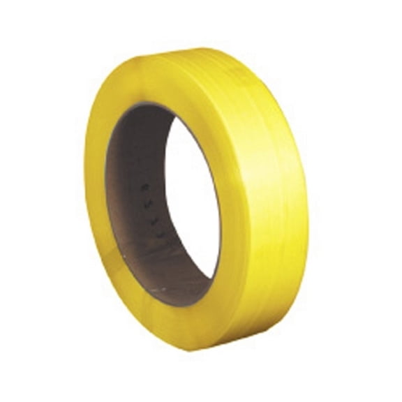 Hand Grade Polypropylene Strapping Yellow  1/2" X .022 X 7200' Roll On 16" X 6" Core