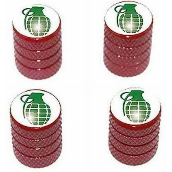 Hand Grenade Tire Rim Wheel Aluminum Valve Stem Caps, Multiple Colors