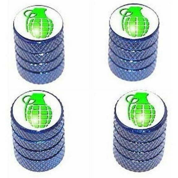 Hand Grenade Tire Rim Wheel Aluminum Valve Stem Caps, Multiple Colors
