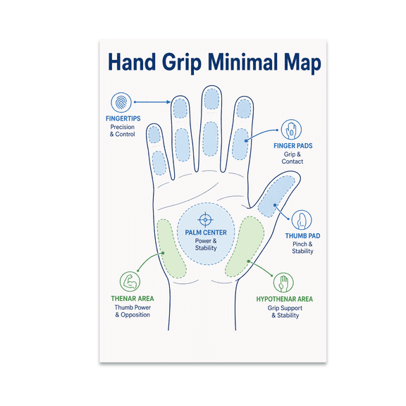 Hand Grip Minimal Map - Hand Therapy Enthusiast - 13x19 Poster Print