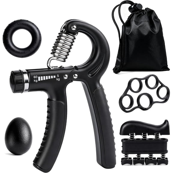 Hand Grip Strength Trainer Kit, 5 Pack Forearm Gripper Strengthener Adjustable Resistance, Hand Strengthening Devices