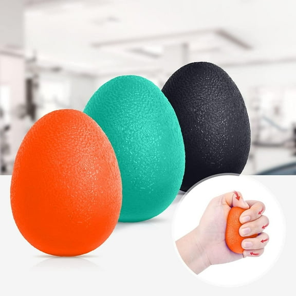 Hand Grip Strength Trainer, Stress Relief Ball for Adults and Kids, Wrist Rehab Therapy Hand Grip Equipment Ball Squishy Tools - Set of 3 Finger Resistance Exercise Squeezer