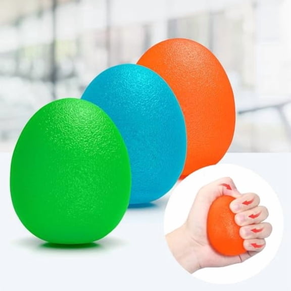 Hand Grip Strength Trainer,Stress Relief Ball,Wrist Rehab Therapy Hand Grip Equipment Ball Squishy Tools - Set of 3 Finger Resistance Exercise Squeezer