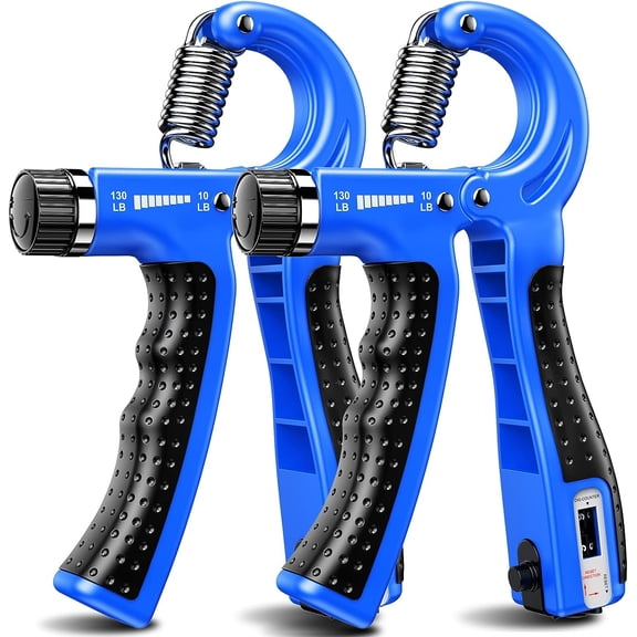Hand Grip Strengthener 2 Pack Adjustable Resistance 10-130 lbs Forearm Exerciser,Grip Strength Trainer for Muscle Building and Injury Recovery for Athletes