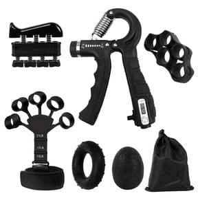 6 Pack Hand Grip Strengthener Kit with Counter, Adjustable 11-132 lbs Finger & Forearm Trainer for Strength Training