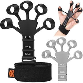 Hand Grip Strengthener - Adjustable Finger Exerciser and Finger Stretcher - Grip Strength Trainer for Hand Therapy, Rock Climbing - Relieve Pain for Arthritis, Carpal Tunnel