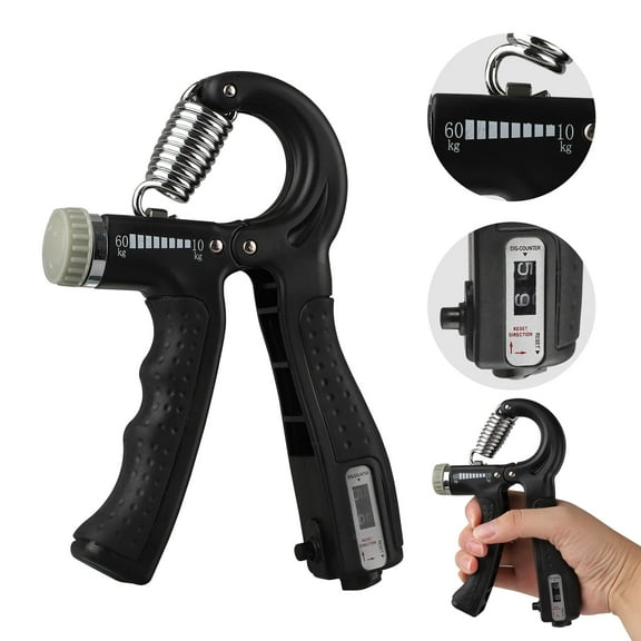 Hand Grip Strengthener, Adjustable Resistance 22-132lbs Exerciser Strength Workout Grip Strength Trainer for Exercise Finger Forearm Wrist, Built-in Counter