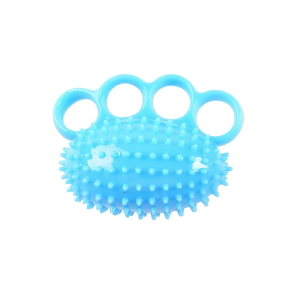 Hand Grip Strengthener, Blue Spiky Textured Silicone 4 Finger Loop Design, 1 Pack Portable Hand Exerciser, for Rehabilitation Training Hand Finger Strength Recovery Pain Relief Physical Therapy
