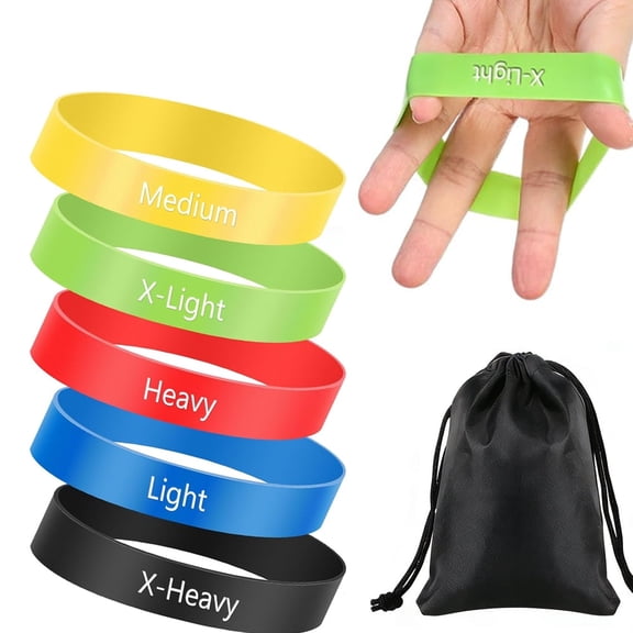 Hand Grip Strengthener & Finger Extensor Exerciser  5-Level Resistance Bands for Rehab, Tennis Elbow, Carpal Tunnel, Forearm & Wrist Pain Relief