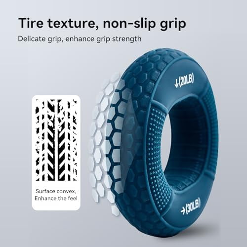 Hand Grip Strengthener, Grip Strength Trainer, Fingers Exerciser - Silicone Rings for Muscle Training Sports Rock Climbing Finger Rehabilitation Training,Hand & Wrist Muscles Trainer Stress Relie