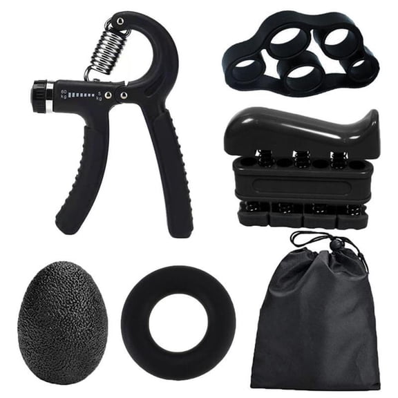 Hand Grip Strengthener Workout Kit, 5-Pack Forearm Exercise Set, Black