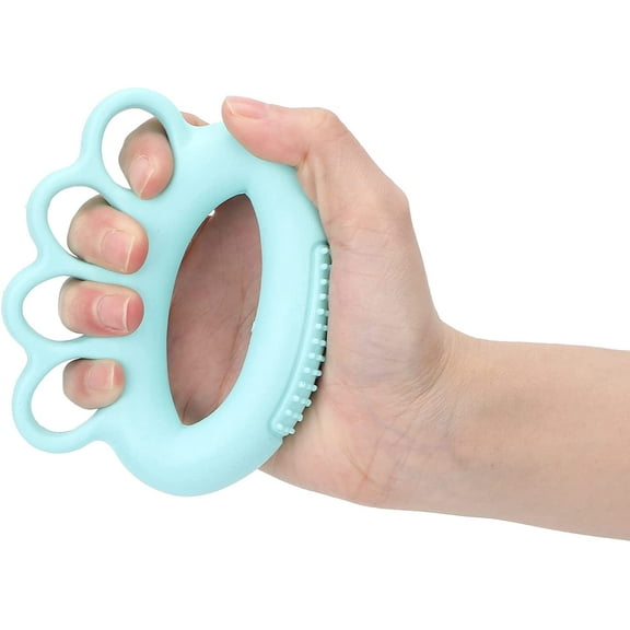 Hand Grip, TPR Hand Grip Strengthener Four Finger Exerciser Ring Stretcher Grip Strength Trainer for Hand Cramps Recovery Carpal Tunnel Trigger Finger Mallet Finger Mint Green 20lb