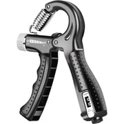 Hand Gripper Strengthener with Intelligent Counter, Adjustable Grip Strength Trainer Resistance 10-60kg, Non Slip Hand Gripper Exerciser for Forearm, Fingers, Wrist WorkoutBlack