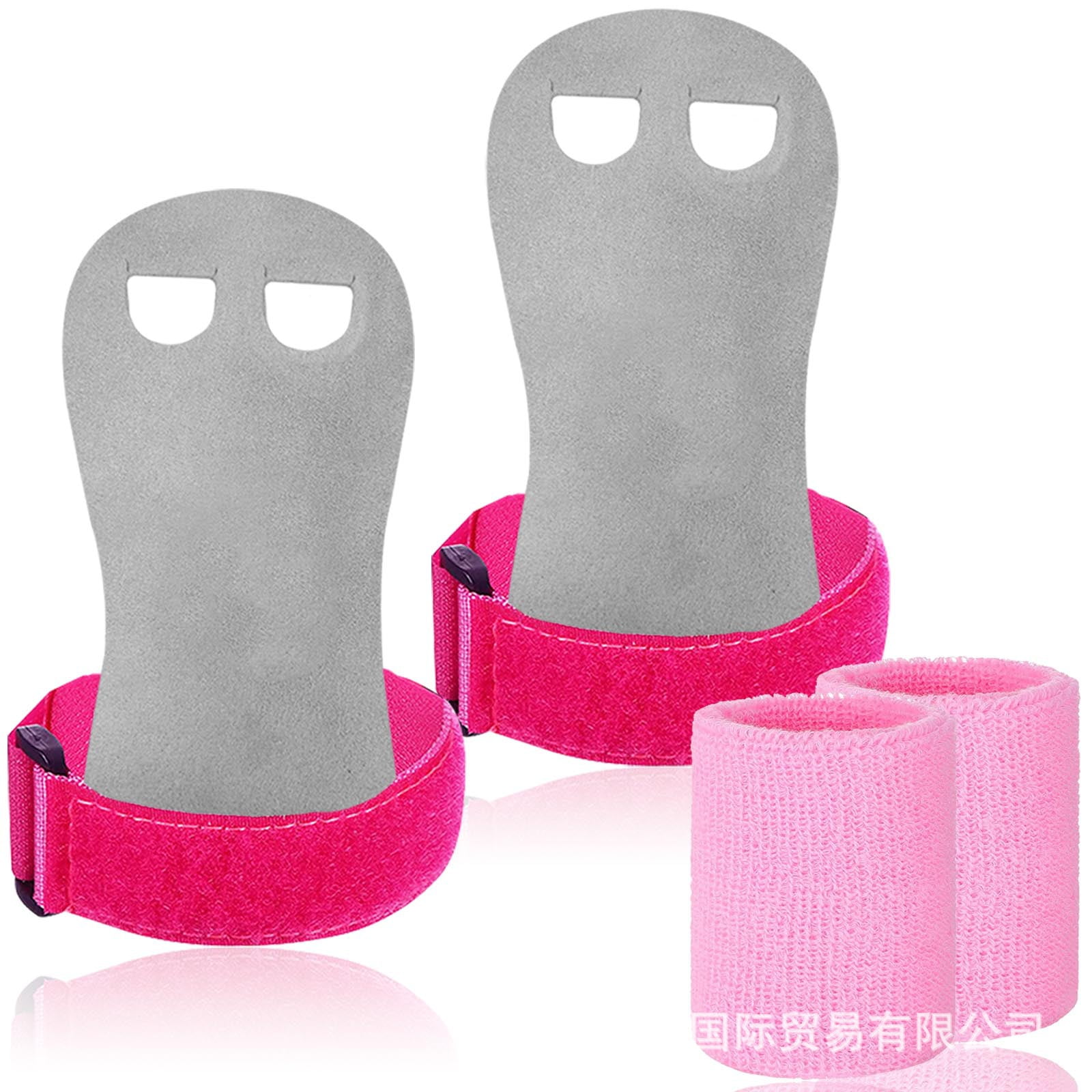 Hand Grips for Girls Youth, Gymnastics Hand Grips Athletic Gymnastics Bar Grips, Pink Style for Gymnastics, Pull Ups, Lifting, Yoga Gym Home (Adjustable Wrist Straps, Senior