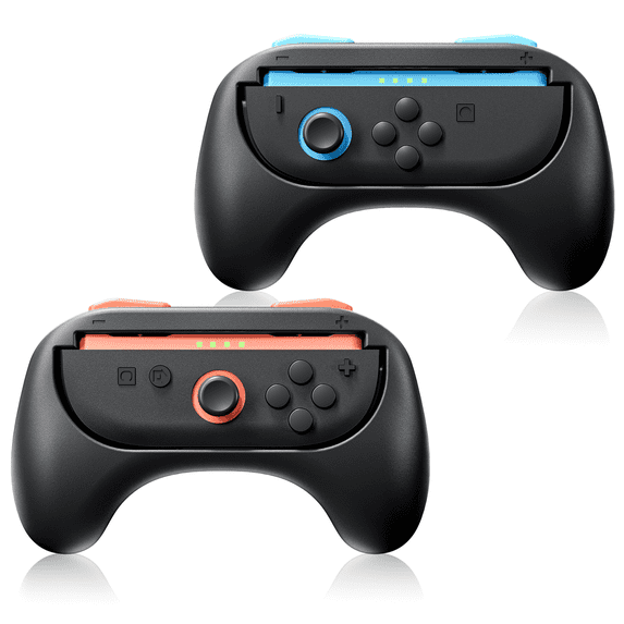 Hand Grips for Nintendo Switch 2 Joy-Con, Wear-resistant Handle Kit for Switch 2 2025 Joy Cons Controller, 2 Pack (Black)