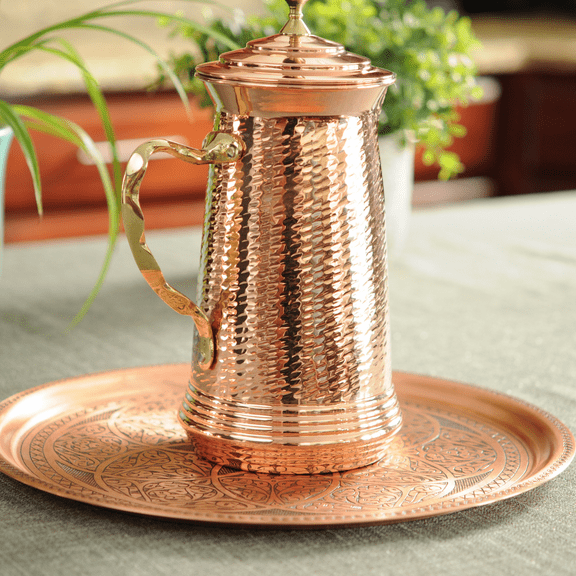 Hand Hammered Copper Pitcher Heavy gauge 1 mm thick - Capacity: 64 FL