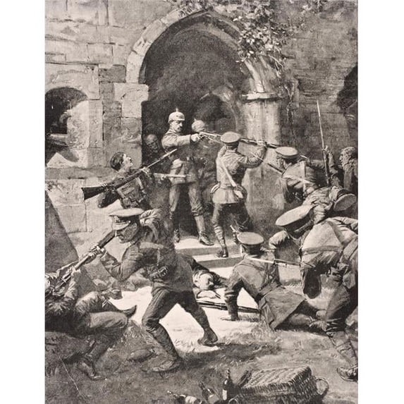 Hand To Hand Fighting As British Troops Attack German Defenders of Chateau Dhooge Near Ypres Belgium 1915 From The War Illustrated Album Deluxe Published London 1916 Poster Print, 12 x 16
