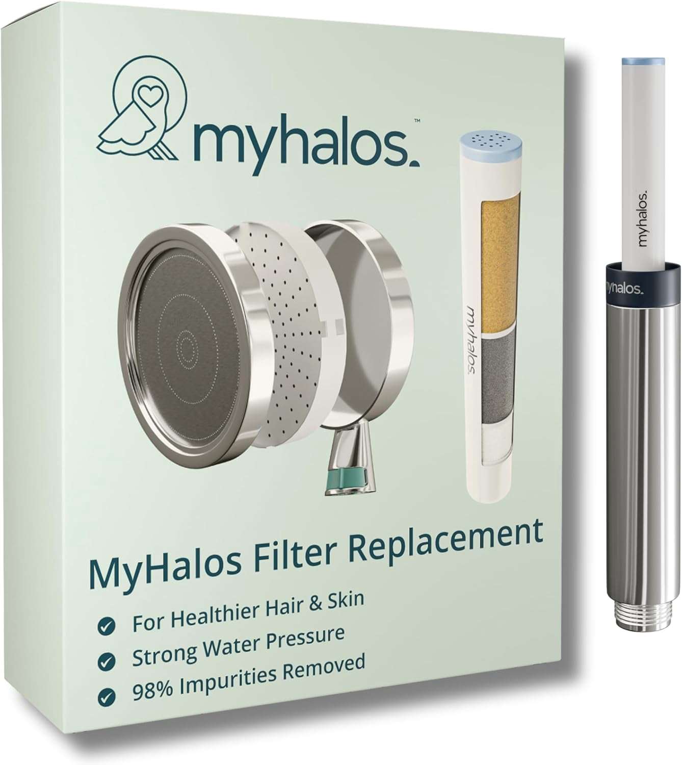 IceJoy Shower Filter Replacement Cartridge - Removes Chlorine & Heavy Metals, Fits Most Shower Heads