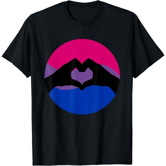 Hand Heart Bisexual Pride Flag Pro LGBTQ Cool LGBT Ally Gift T-Shirt