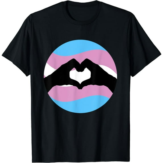 Hand Heart Transgender Pride Flag LGBTQ Cool LGBT Ally Gift T-Shirt