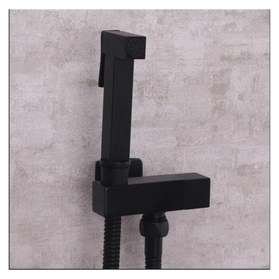 Hand Held Bidet Sprayer Douche Toilet Kit Bidet Faucet Rose Gold Square Shattaf Shower Head Copper Valve Set Jet Bidet Faucet