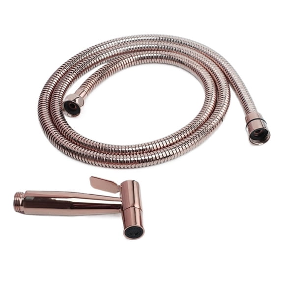 Hand Held Bidet Sprayer Douche Toilet Kit Rose Gold Brass Shattaf Shower Head Copper Valve Set Jet Bidet Faucet Set ,360° Swivel Spout