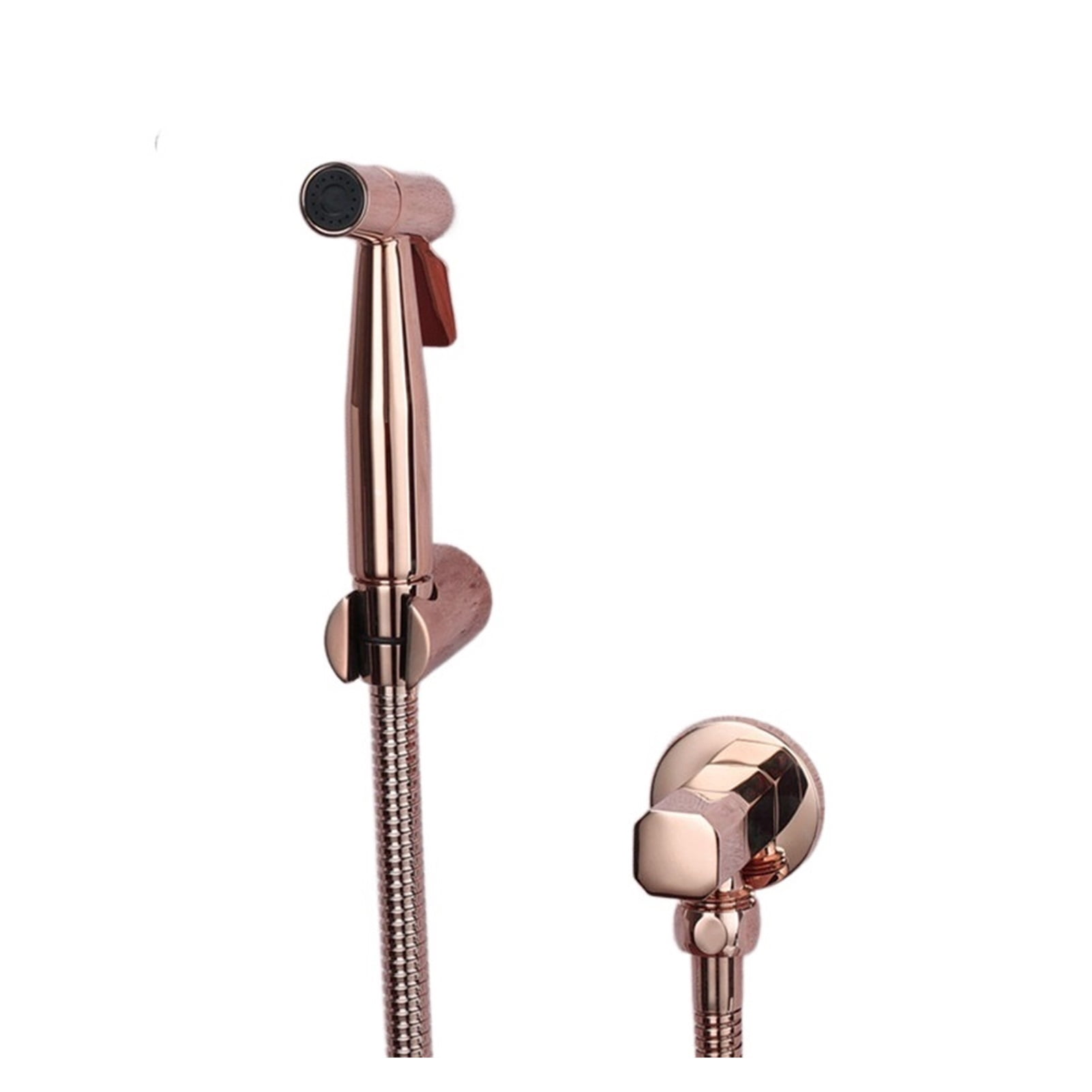 Hand Held Bidet Sprayer Douche Toilet Kit Rose Gold Brass Shattaf Shower Head Copper Valve Set Jet Bidet Faucet Set ,360° Swivel Spout