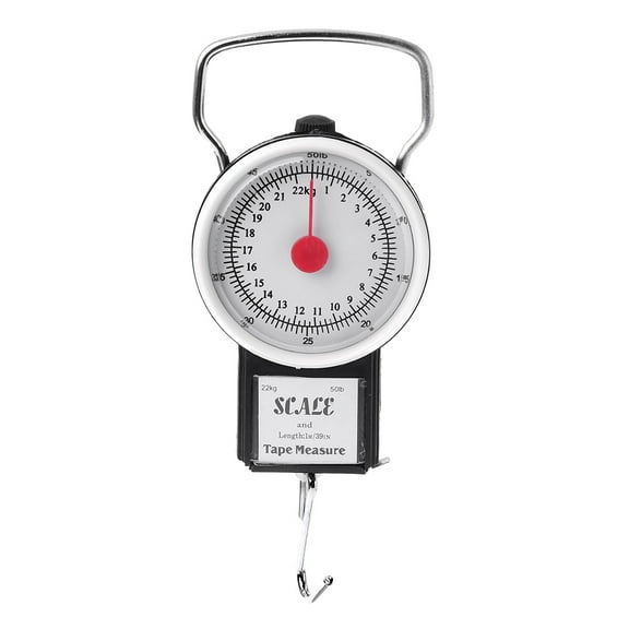 Hand Held Dial Weight Scale with Tape Measure Mechanical Kitchen & Fishing Scale